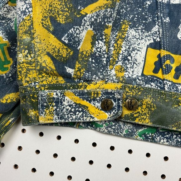 Notre Dame Vintage Jean Jacket Sz XL Pro Player All Over AOP Fighting Irish 90s - Picture 3 of 9